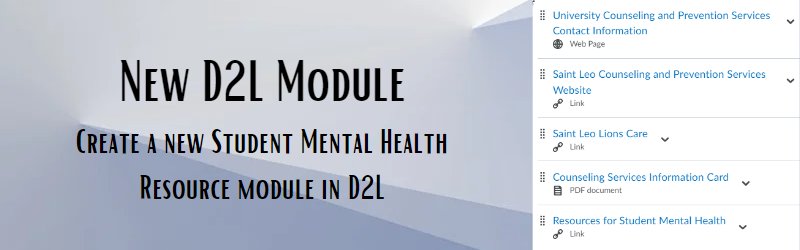 D2L Module - Student Mental Heath