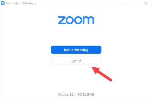 Zoom App - Sign In